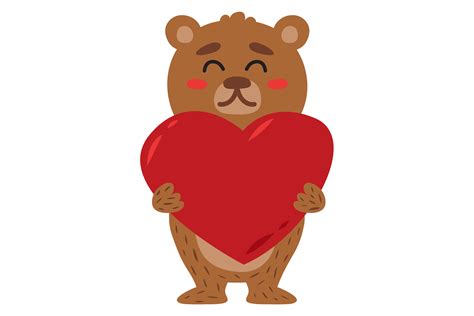 Cute Bear with Red Heart. Love Romantic Graphic by ladadikart ...