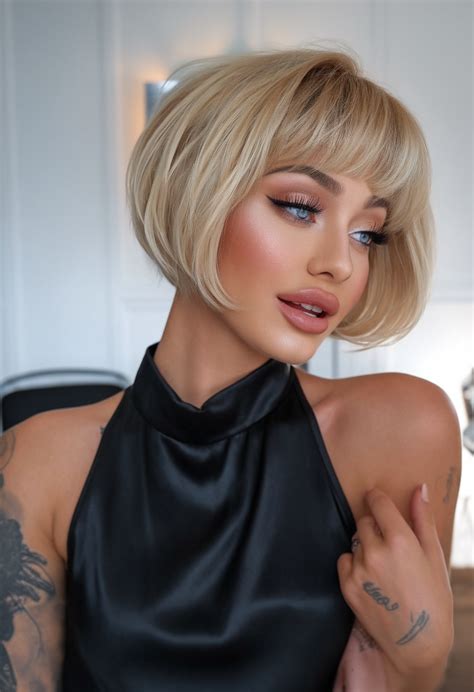 Spring Bobbed Haircut 2025: Soft Blonde Bob with Bangs 
