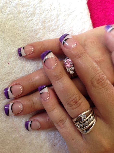 Nail Art Design Colorful French Tip - Coloring flower