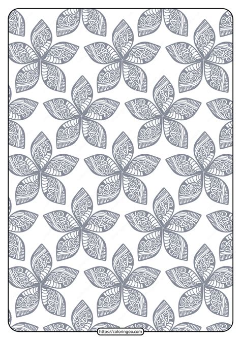 printable flower geometric pattern coloring page