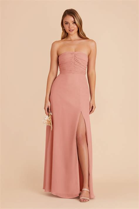 Cara Dusty Rose Strapless Convertible Bridesmaid Dress | Birdy Grey