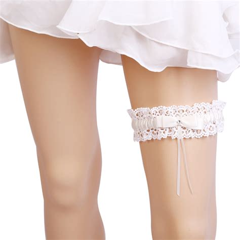 WREESH Women Fashion Garters for Bride White Garters for Bride