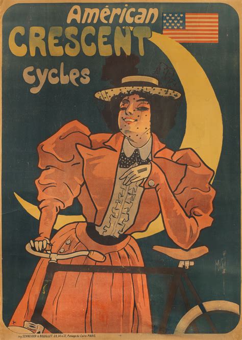 Bonhams Cars : A large 'American Crescent Cycles' advertising poster