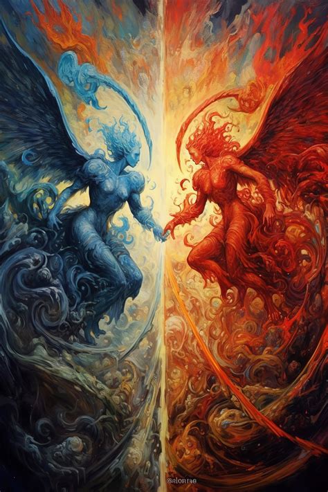 Angel And Devil Oil Painting
