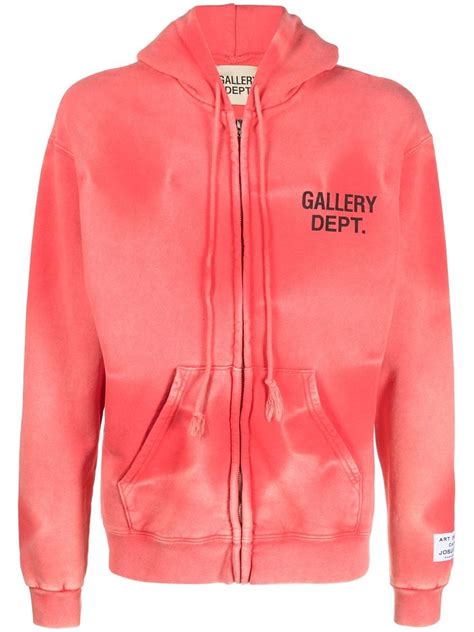Gallery Dept. Logo-print Zip-up Hoodie In Rot | ModeSens