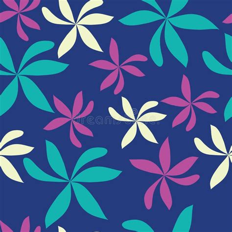 Pinwheel Flower Scatter, Vector Repeat Pattern Purple Background Stock ...