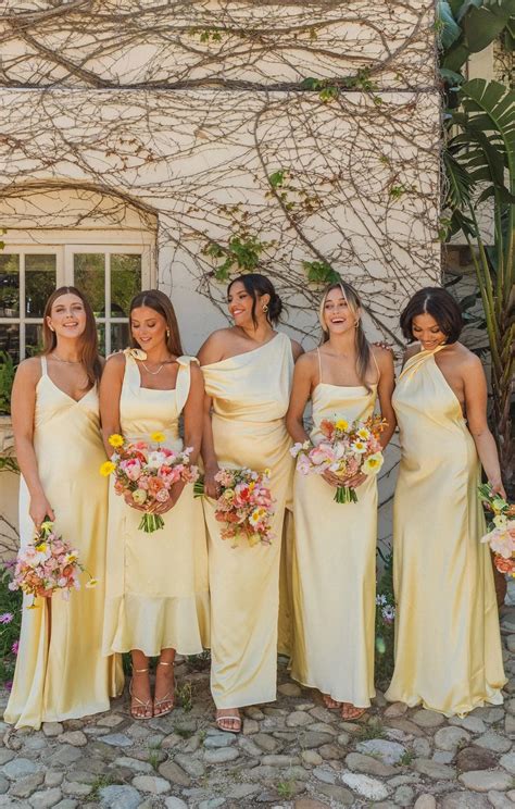 garden midi dress pale yellow luxe satin   yellow bridesmaids