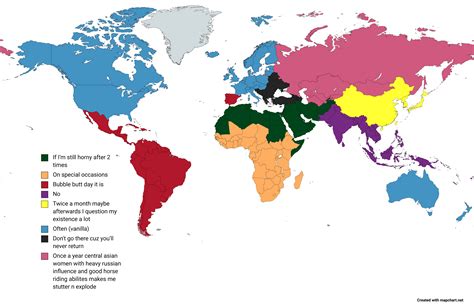 My Masturbation Frequency Divided Into Regions or Something Like That