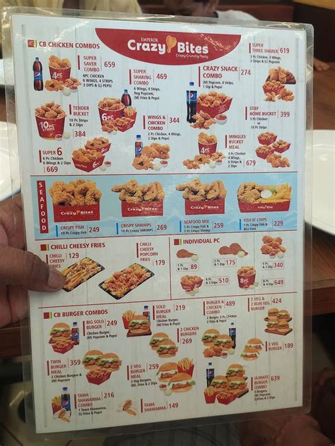 Menu at Emperor legacy, Bengaluru