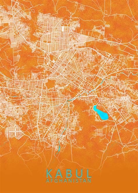'Kabul Afghanistan City Map' Poster by City Map Art Prints | Displate