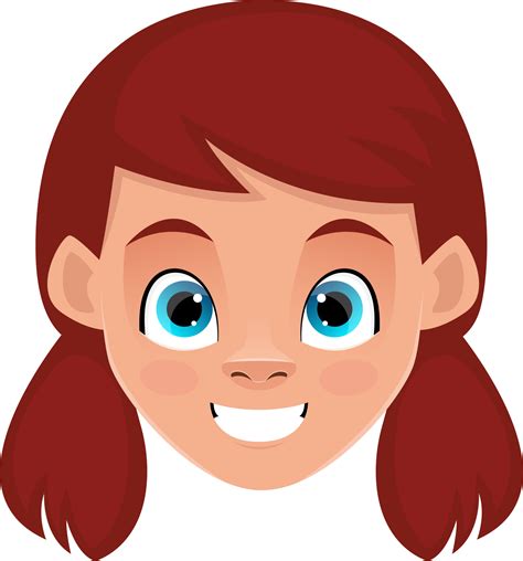 Little girl face expressions clipart design illustration 9398187 PNG