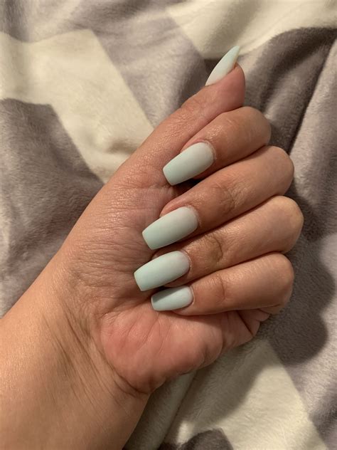 Coffin shaped sky blue matte nails | Blue matte nails, Matte nails, Nails