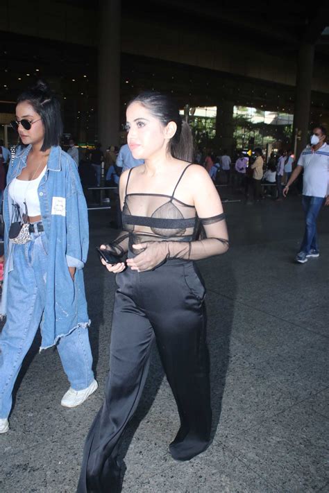 Urfi Javed grabs eyeballs at airport with her raunchy see-through black