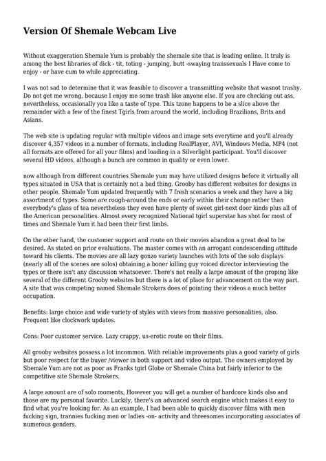 Version Of Shemale Webcam Live | PDF