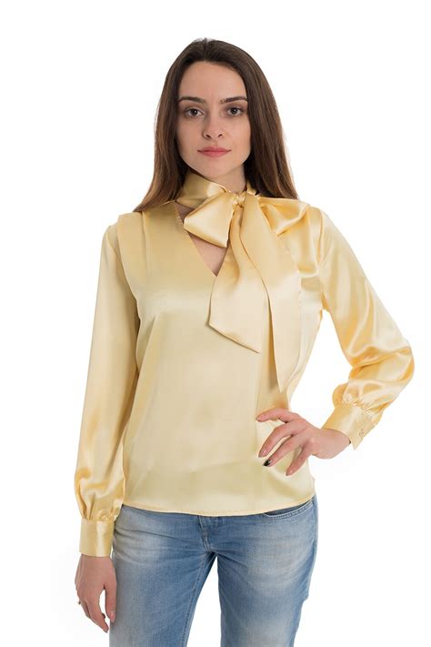 resense bluza cu funda din panglici brianna galben pai  emagro