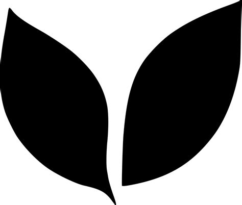 black and white of leaf shape icon 20578370 Vector Art at Vecteezy