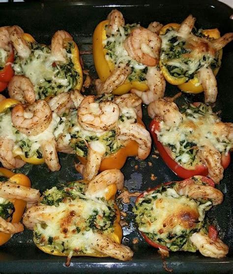 Shrimp Stuffed Bell peppers | Recipes, Stuffed peppers, Food dishes