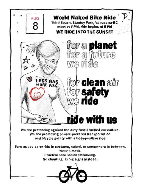 The 2020 World Naked Bike Ride is happening in Vancouver on August 8