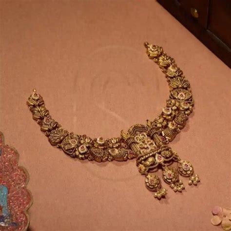 temple style antique gold necklace manufacturer supplier  mumbai