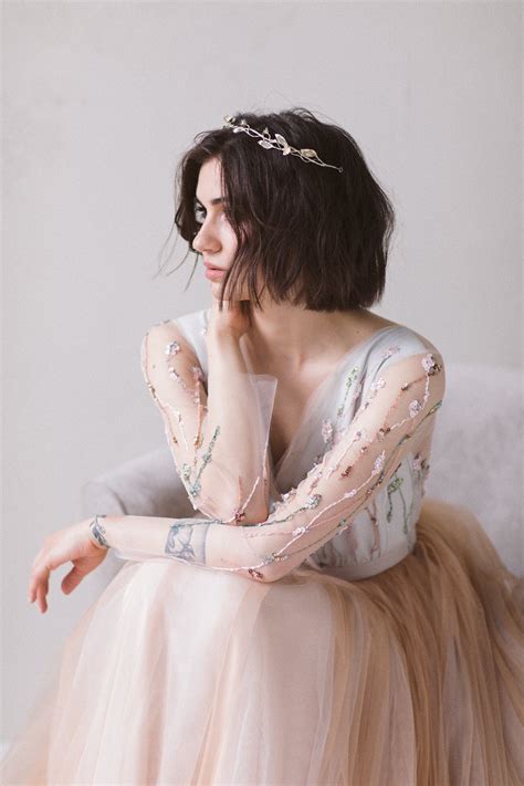 Long sleeve wedding ball gown – Sumarokova Atelier