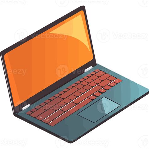 An open laptop with an orange screen 49674967 PNG