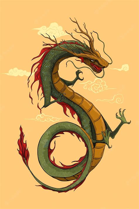 Premium Vector | Chinese dragon painting