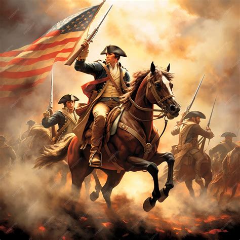 Revolución americana Guerra de independencia Campo de batalla caballos