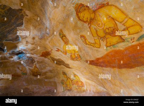 Sigiriya Rock Ancient Cave Frescoes Women H Stock Photo - Alamy