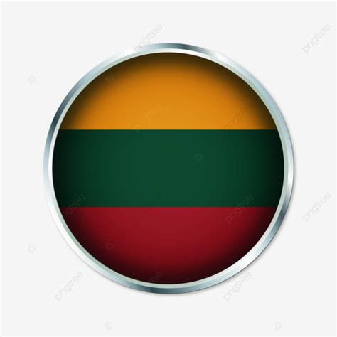 Lithuania Round Flag With Transparent Background Vector, Lithuania ...