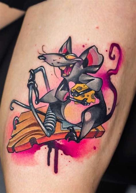 Artistic Rat Tattoo Design