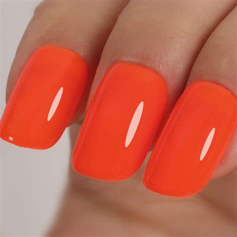 TUTUYU Neon Orange Red Gel Polish,15ml UV/LED Soak Off Bright Orange