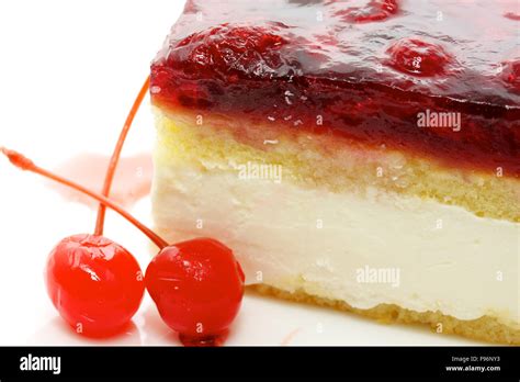 Mouth watering cherry cheesecake macro Stock Photo - Alamy