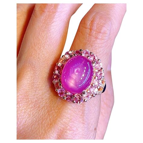 Bochic “Capri” Star Ruby Cocktail Ring with Purple Tanzanite set in 22K