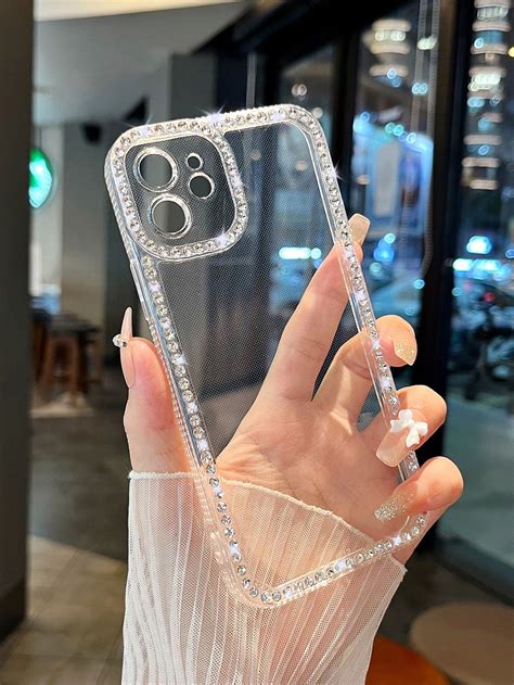 Rhinestone Decor Clear Phone Case | Bling phone cases, Transparent