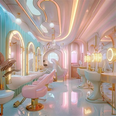 Premium Photo | Interior of modern stylish white hair salon