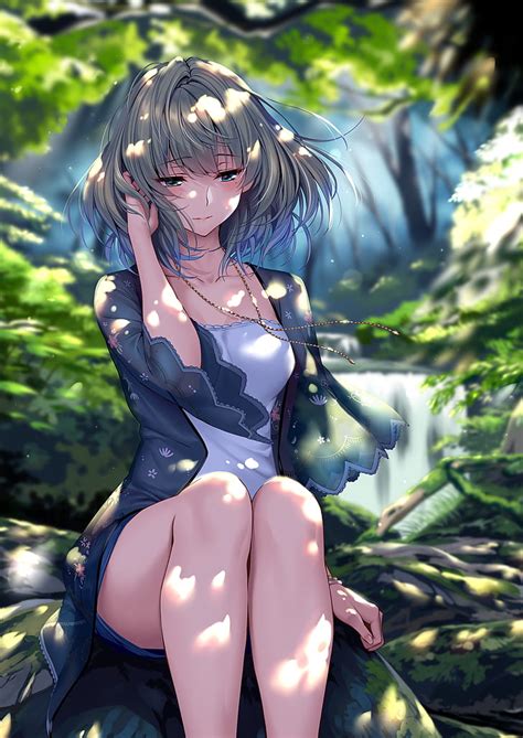 HD wallpaper: anime, anime girls, outdoors, legs, sitting | Wallpaper Flare