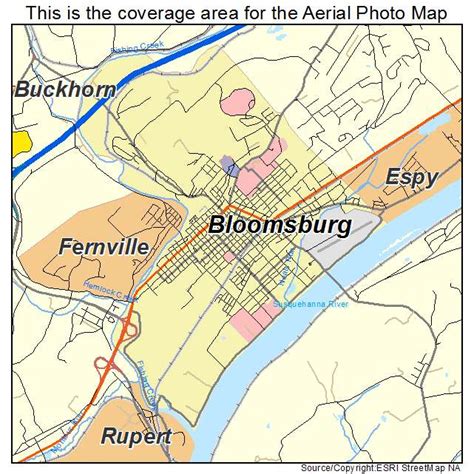 Aerial Photography Map of Bloomsburg, PA Pennsylvania