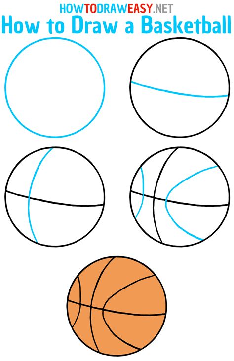 How to Draw a Basketball Step by Step - Draw for Kids
