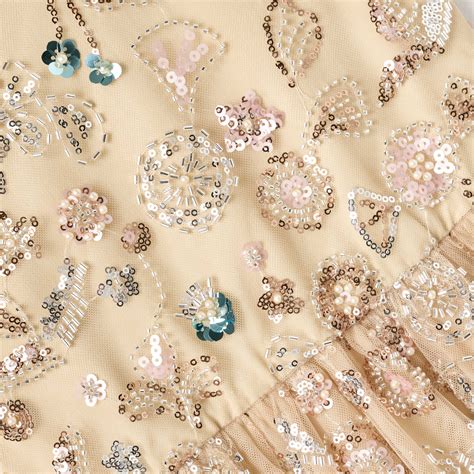Champagne Sequin Embroidered Dress – slptat
