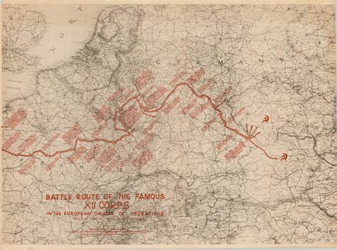 battle route   famous xii corps curtis wright maps