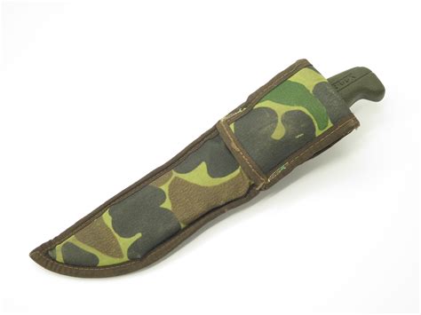 Vintage 1987 Buck USA 639 Fieldmate Survival Fixed Blade Knife & Camo