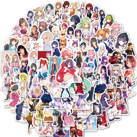 Buy 100Pcs Sexy Anime Girl Stickers Pack,Non-naked Lady Stickers Vinyl