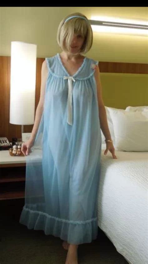Amateur mom in see through nightie-