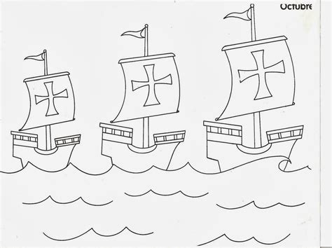 pinto dibujos dibujos de las tres carabelas de colon  colorear
