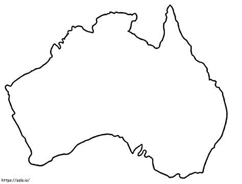australia outline map australian coloring continent blank oceania