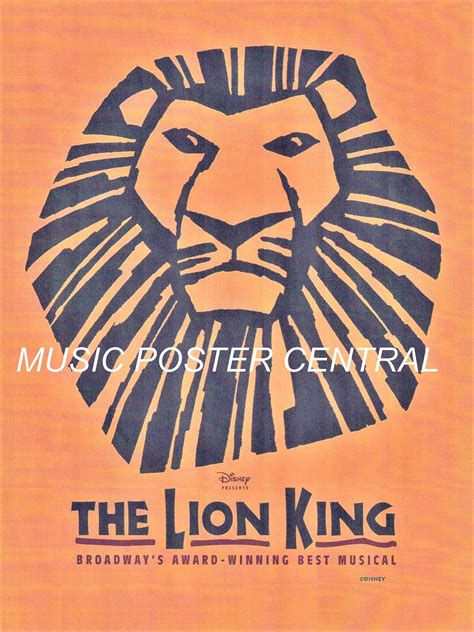 lion king broadways  award winning  musical    poster etsy