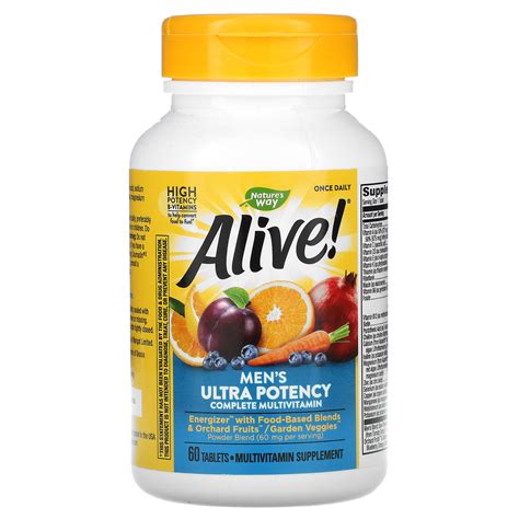 Nature's Way, Alive! Men's Ultra Potency Complete Multivitamin, 60 ...