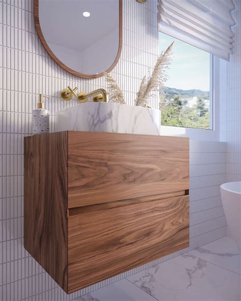 Floating Bathroom Vanity With 2 Drawers / Walnut Oak - Etsy