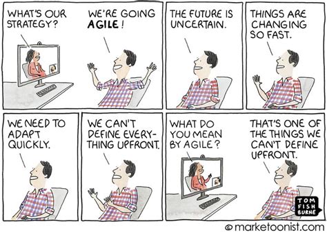 We're Going Agile cartoon | Marketoonist | Tom Fishburne in 2021