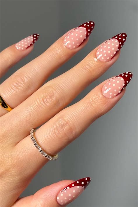 polka dot nail designs    classic french tips  striking